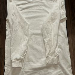 Supreme White Long Sleeve Crewneck Shirt Plain Size Médium New