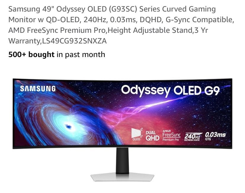 49 Inch Odyssey Gaming Monitor