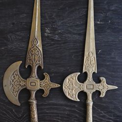 Vintage Bronze Metal Medieval plaques