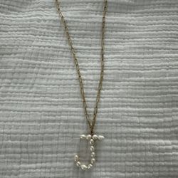 Baublebar Pearl J Initial Pendant Necklace 