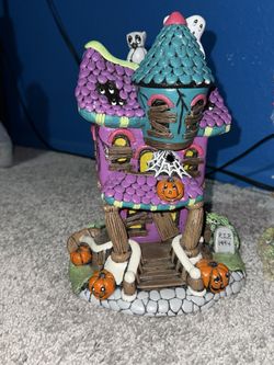 Halloween Porcelain Village – Complete 5-Piece Set