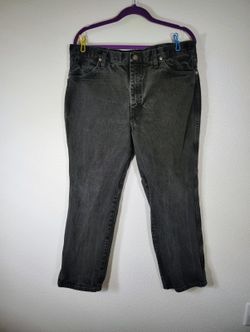 Wrangler Jeans Cotton Mens 36x30 Relax Straight Black Wash Casual Denim Vintage