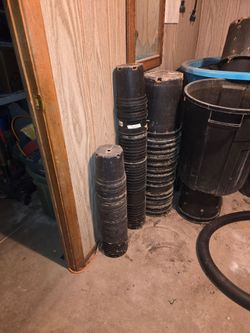 Plastic gardening pots