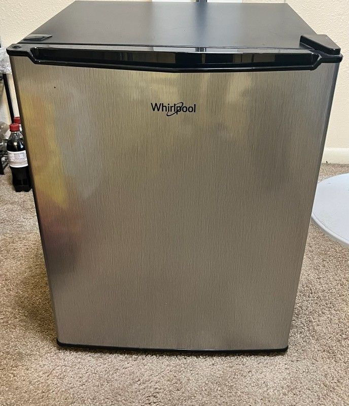 Fridge, Refrigerator, Mini Fridge, Dorm Fridge, Makeup, Stainless Steel, Whirlpool