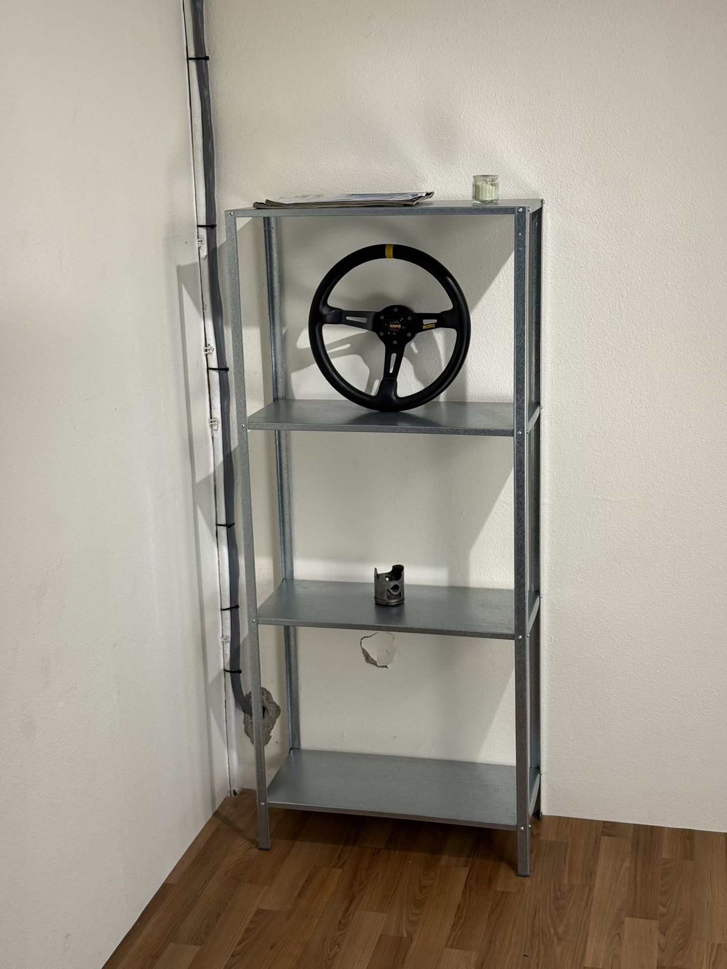 Steel Shelving Unit - Modern Metal Minimalist Shelf