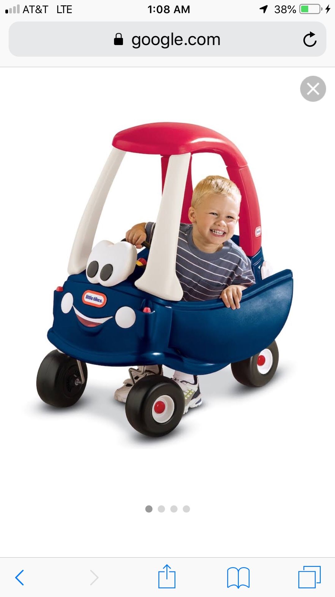 Little tikes cozy coupe car blue and red