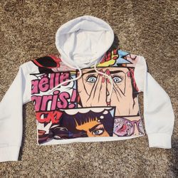 Girl's Designer GAëLLE Paris Hooded Crop Top/Sweatshirt, Size 8(years)