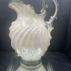 W.H.Grindley & Co Semi porcelain iridescent shell shaped Pitcher