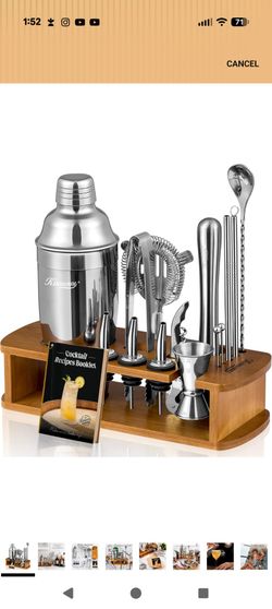 KITESSENSU Cocktail Shaker Set Bartender Kit with Stand