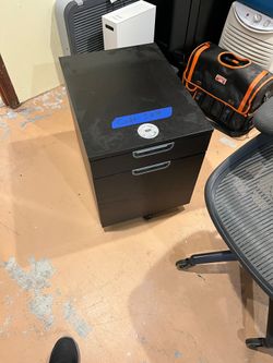 Black Two-Drawer Mobile Filing Cabinet