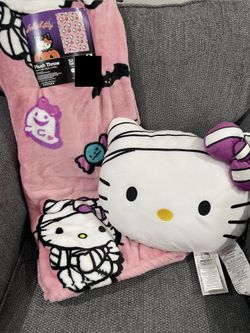 Hello Kitty Halloween Mummy Throw Blanket And Pillow