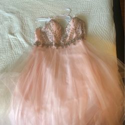 cotton candy sparkly prom dress