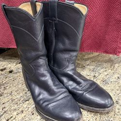 Justin Men’s Leather Black Western Boots 
