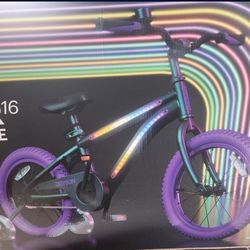 JETSON 16" Kids  Bike  With LED Lights  BLACK/PURPLE