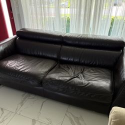 FREE Real Leather Couch - Must Pick Up