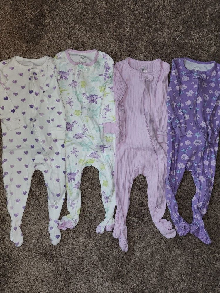 12 Months Baby Girl Footed Onesie