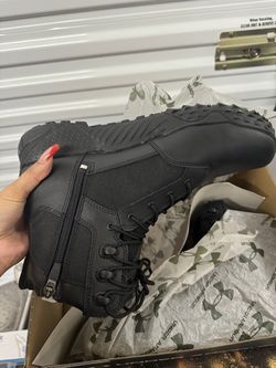 Under Armour Black Side Zip Tactical Boots with Box