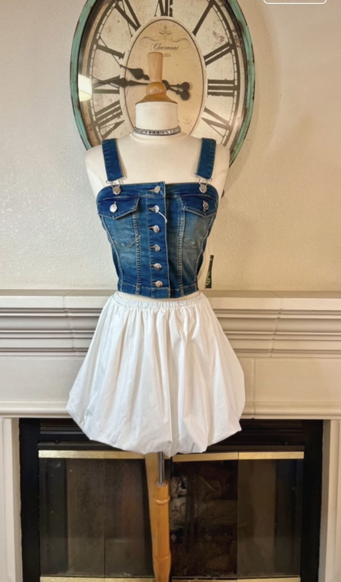 Love Trends Denim Corset Top