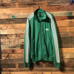 Vintage 1980s Adidas green track jacket 3xl