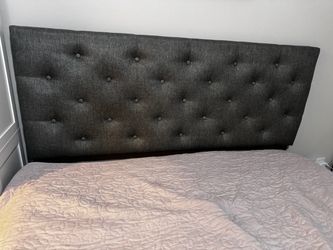 Dark gray queen headboard
