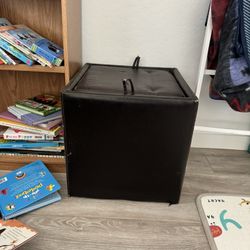 Leather storage cube