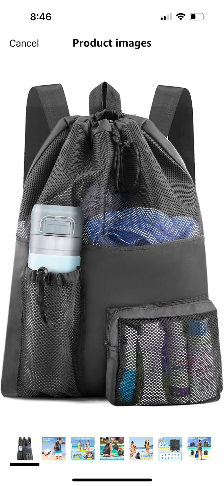 Mesh Bag Beach Backpack, swimming Bag