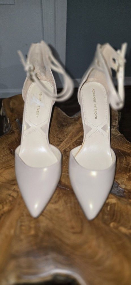 Beige Strap Heel