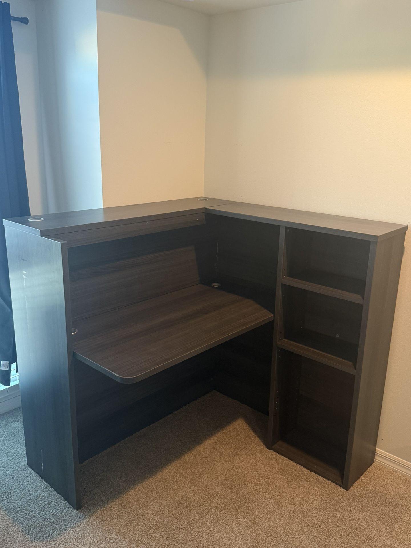 **MUST GO ** Corner Desk With Shelves **FREE**