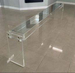 MidCentury Extra Long Lucite Console / Behind Sofa Table