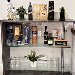 Bar Table With Glass Shelves
