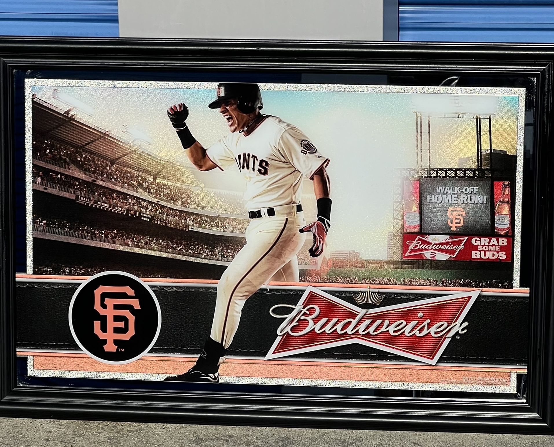 san francisco giants budweiser bar mirror 36x22 SF mlb baseball