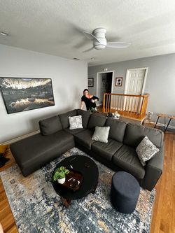 Charcoal Grey L Sectional couch