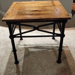 Wrought Iron Table w/Cypress Top 