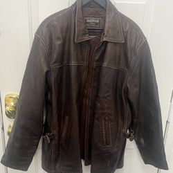 Brown Oakwood Classic Genuine Leather Jacket - Size 1X