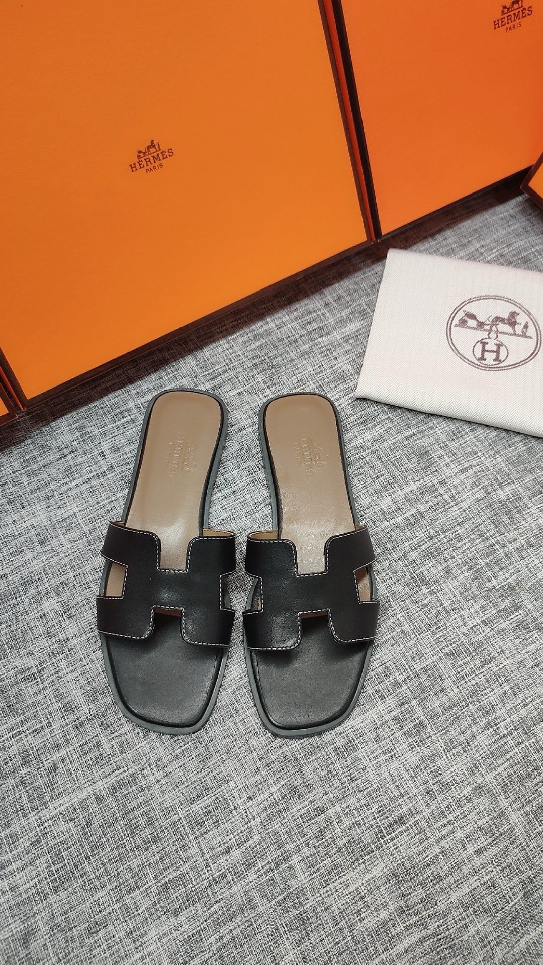 Hermes Leather Slippers