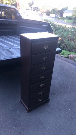Mid-century style tower drawers dresser brass