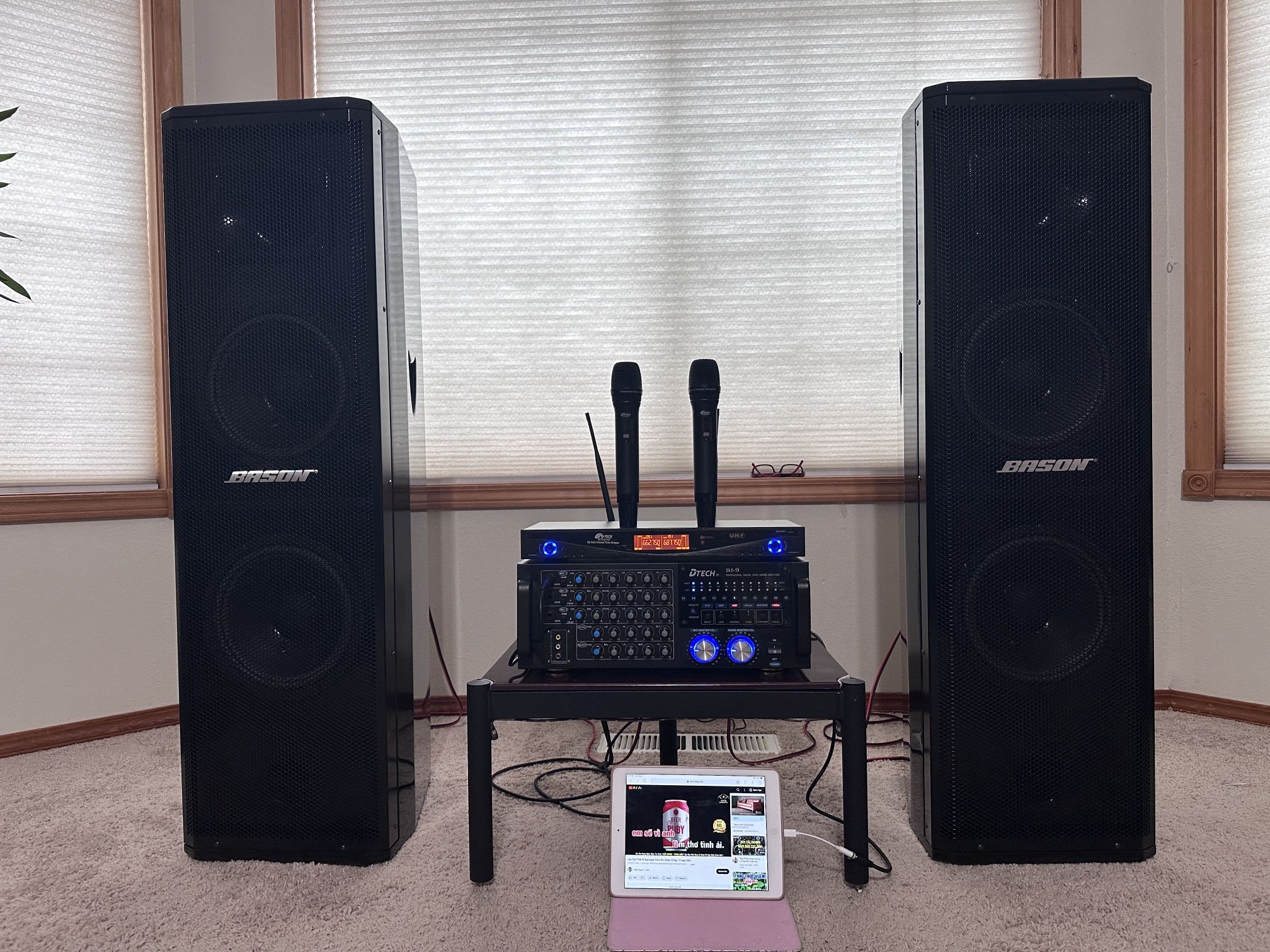 Hi End karaoke Professional wireless 🎤 Q-Tech MT-6767Pro, Bason BA-1066, DTech DJ-9 amplifiers