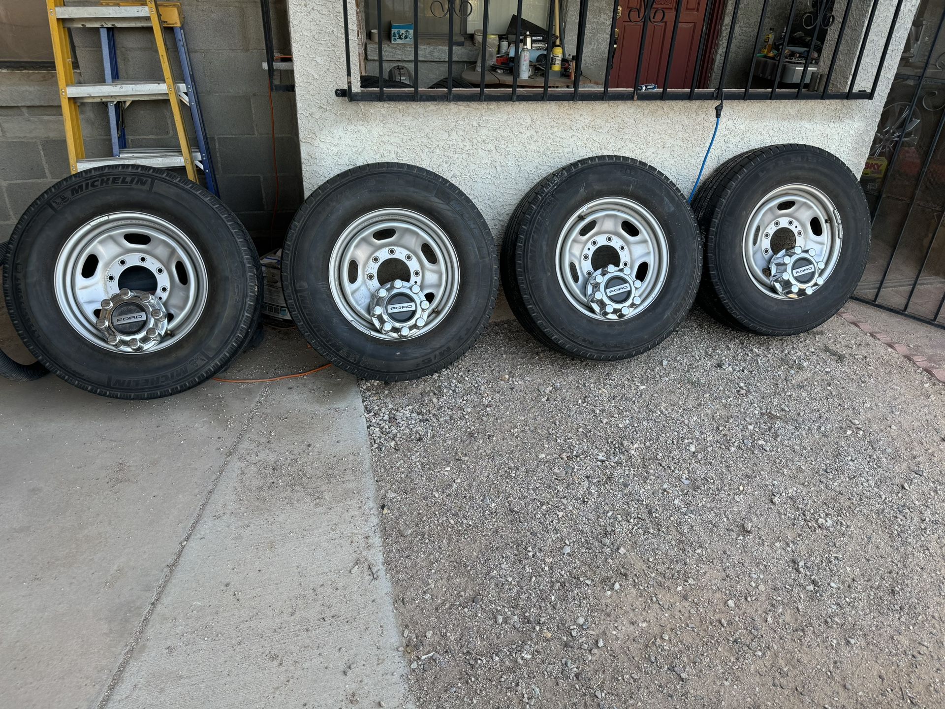 LT245R17 Michelin Tires Ford 8 Lug Wheels