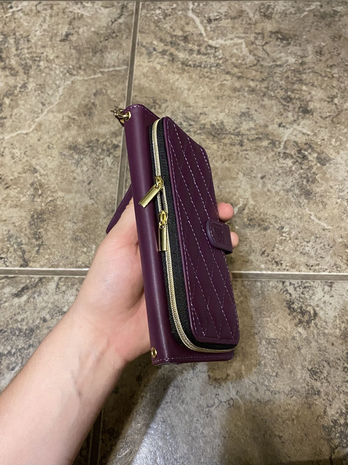 Pink Purple Cell Phone Case With Wallets
