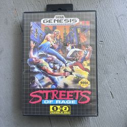 Streets of Rage Sega Genesis 1991 Video Game Cartridge and box