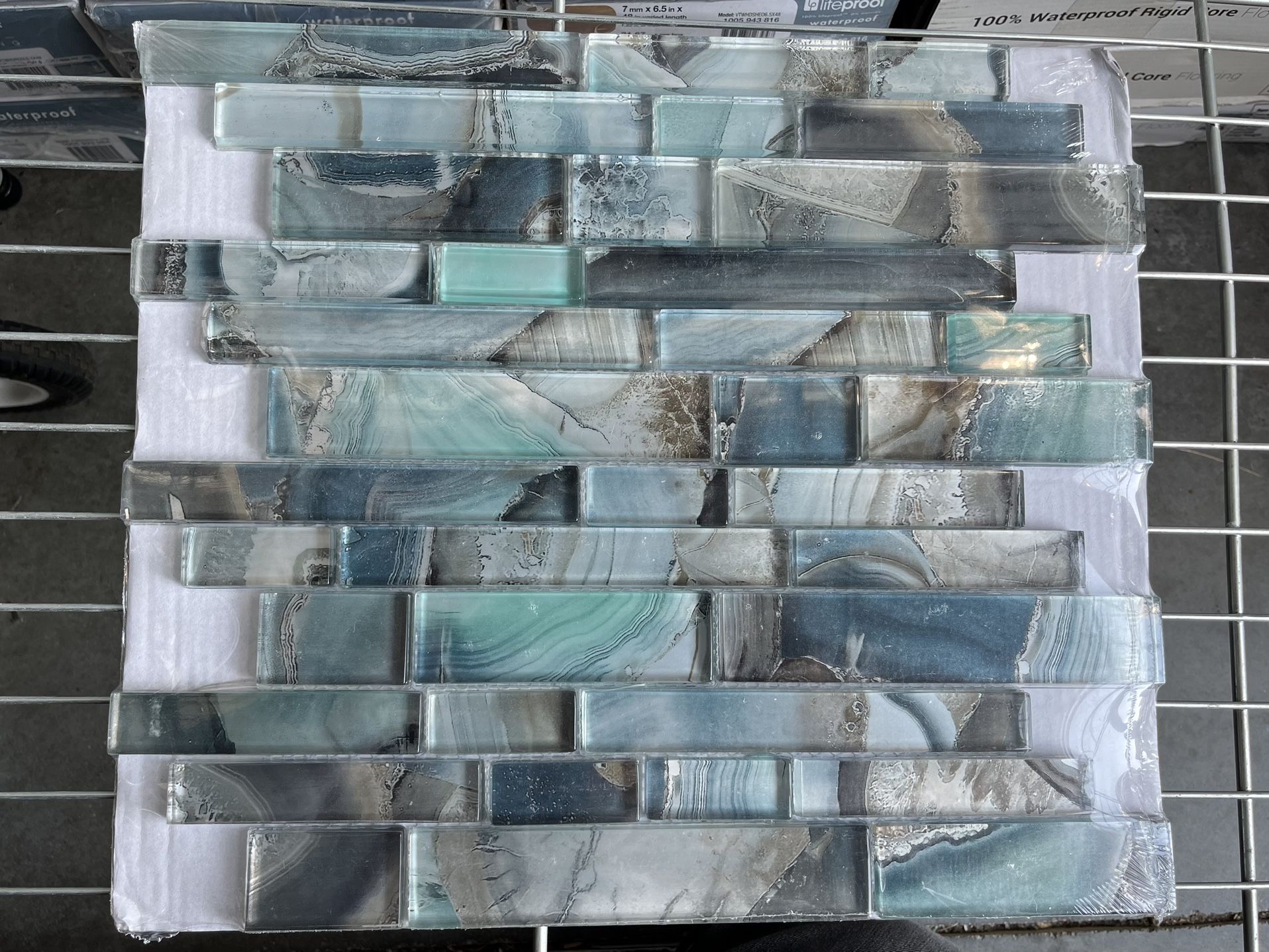 Night Sky 12 in. x 14 in. Mesh-Mounted Glossy Mosaic Glass Wall Tile (9.7 sq. ft./case)
