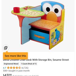 Delta Children Chair Desk With Storage Bin, Sesame Street