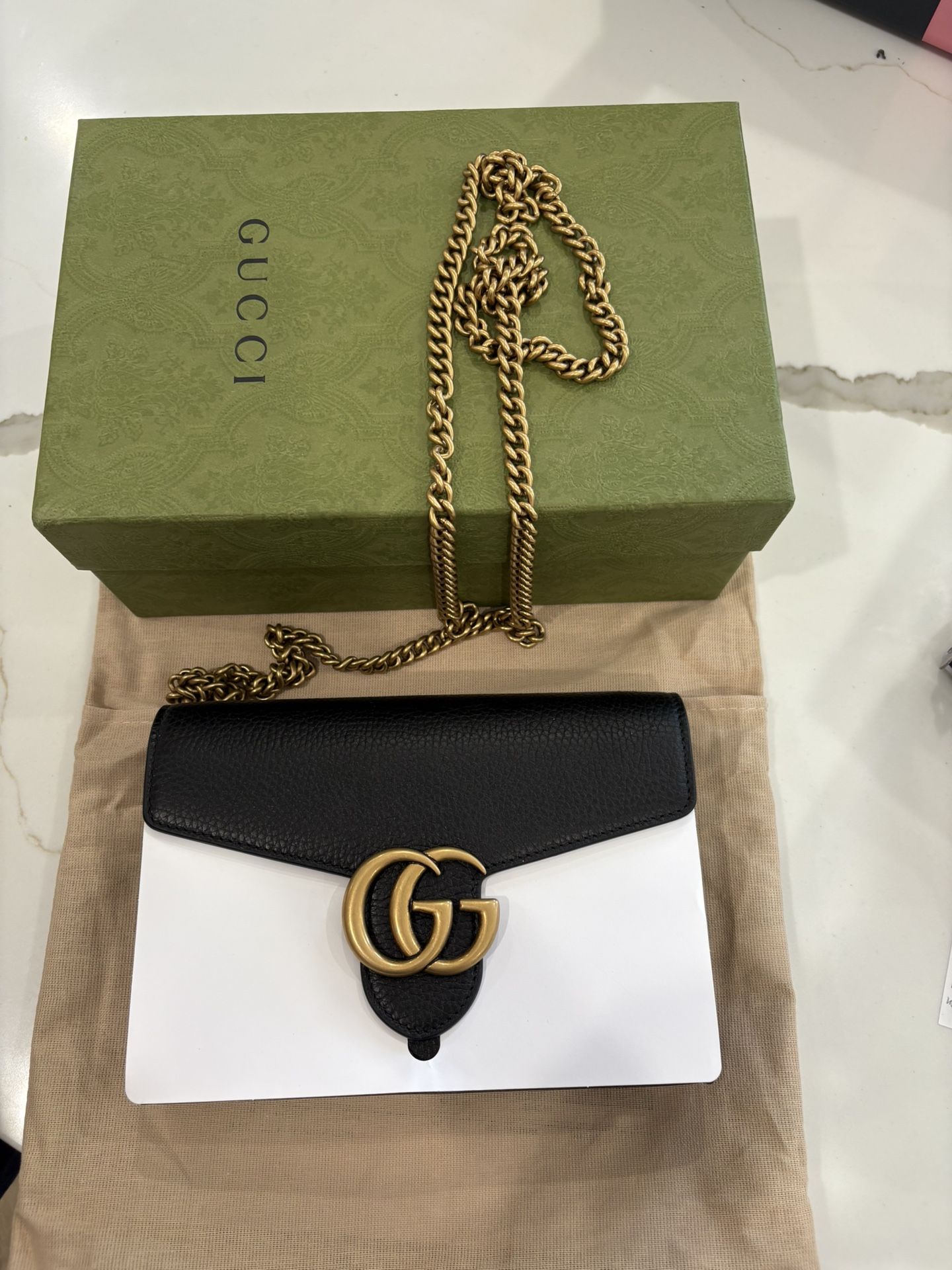 Gucci Marmont Leather Wallet on Chain