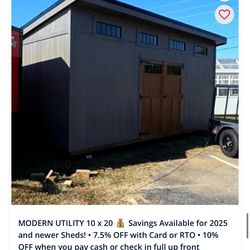 Portable Buildings 7-10 Day Deliver Payments