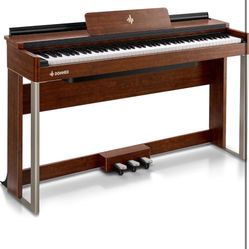 Donner Digital Piano with 88 Key Dynamic Graded Hammer Action Weighted Keyboard Piano, DDP-200 Upright Digital Piano for Professional with LCD Screen/