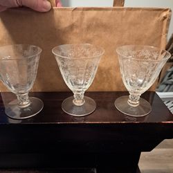 3 Antique Decorative Glasses