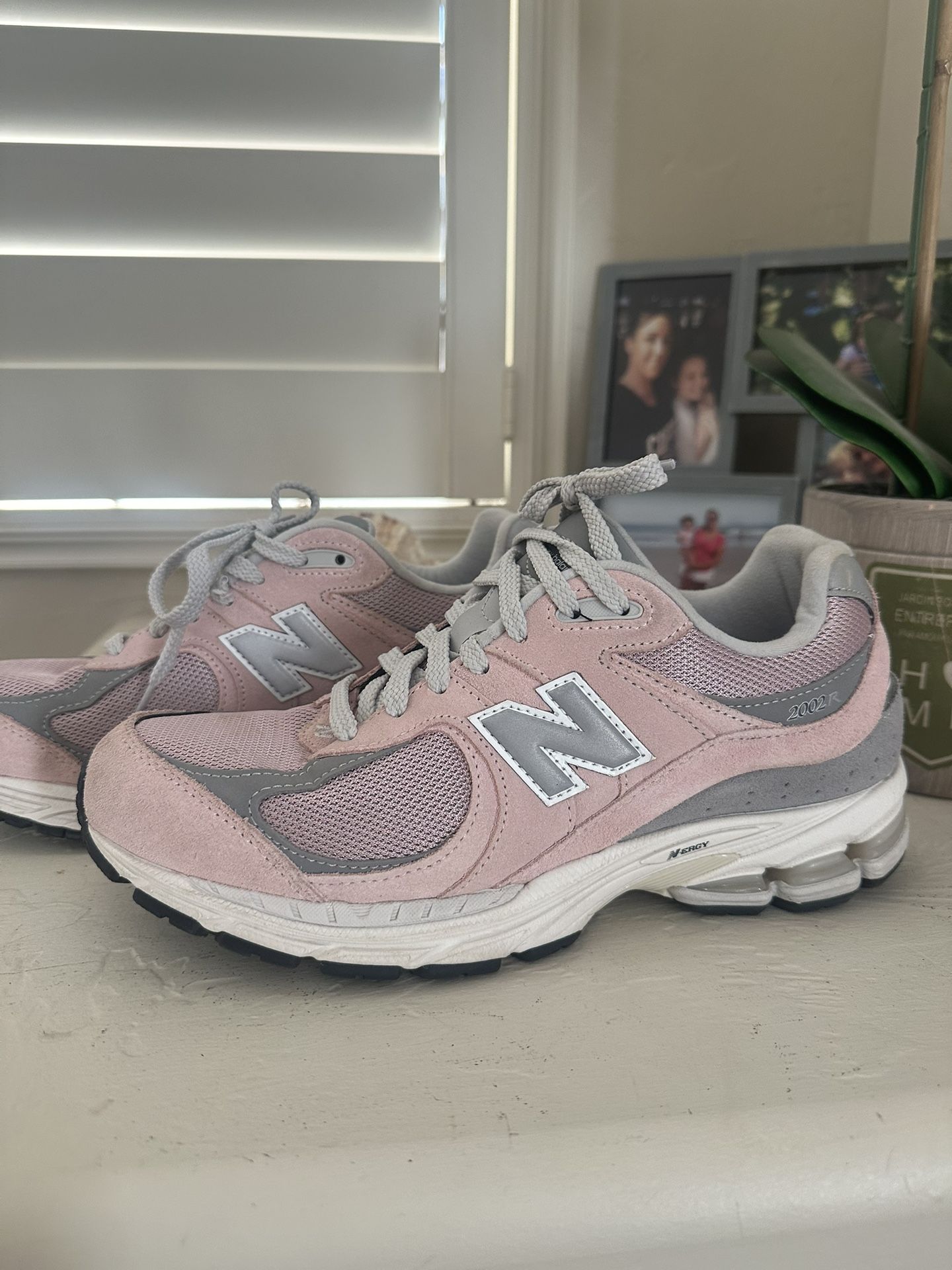 Pink, white and grey new balances 
