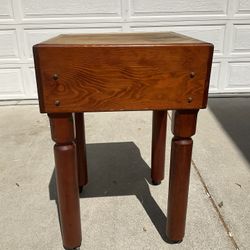 Redwood Butcher’s Block With Casters