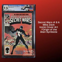 Marvel Super Heroes Secret Wars #8 A CGC 7.5 Black Suit Custom Label