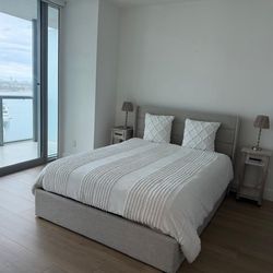 Queen Bed Frame + Mattress (Storage Included) – $500 (Pickup Tomorrow 2PM)